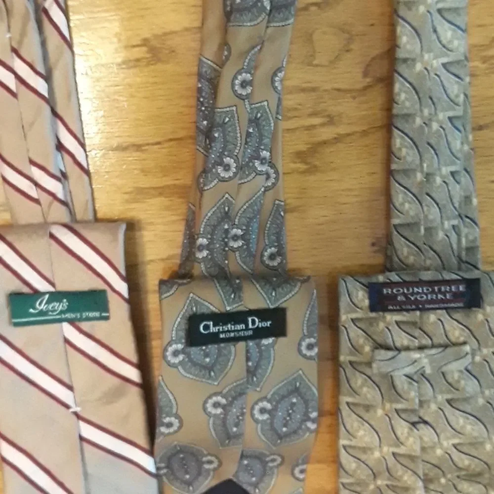 Three 100% Silk Ties